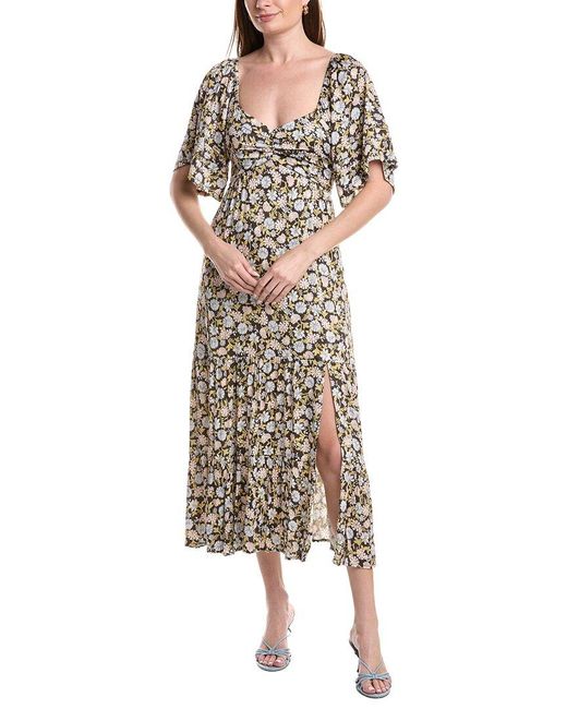 Saltwater Luxe Black Printed Midi Dress