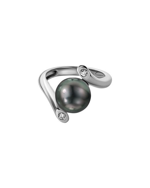 Pearls White 14K Diamond .07 Ct. Tw. & Tahitian Pearl 10Mm Ring