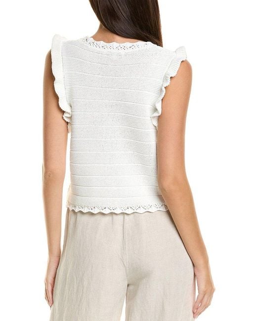CELESTINE SEI White Scallop Trim Vest