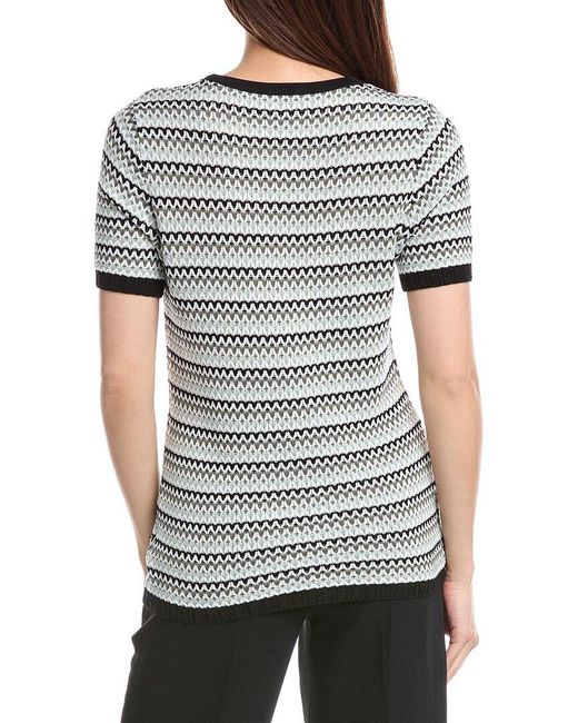 Anne Klein Gray Stitch Cap Sleeve Sweater