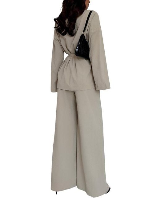 BELLA DESERT Natural Cardigan & Pant Set