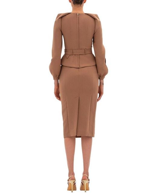 BGL Brown 2Pc Blazer & Skirt Set