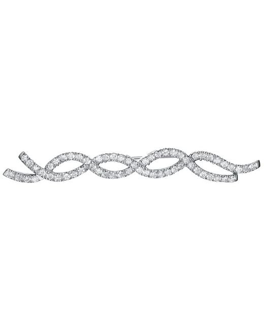 Genevive Jewelry White Silver Cz Pin
