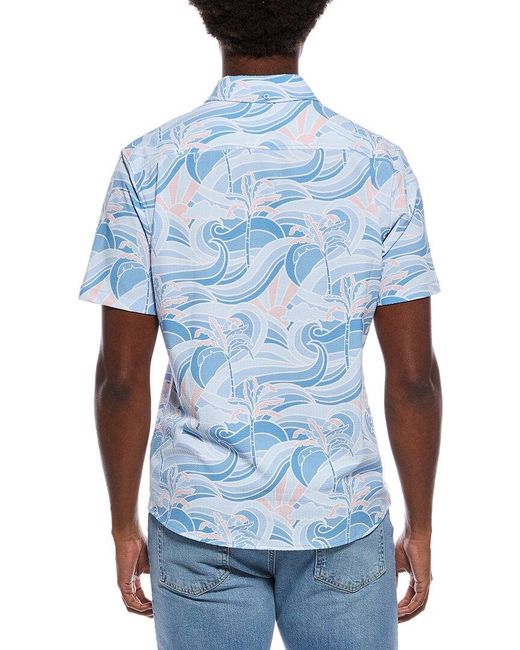 Vintage Summer Blue Seersucker Shirt for men