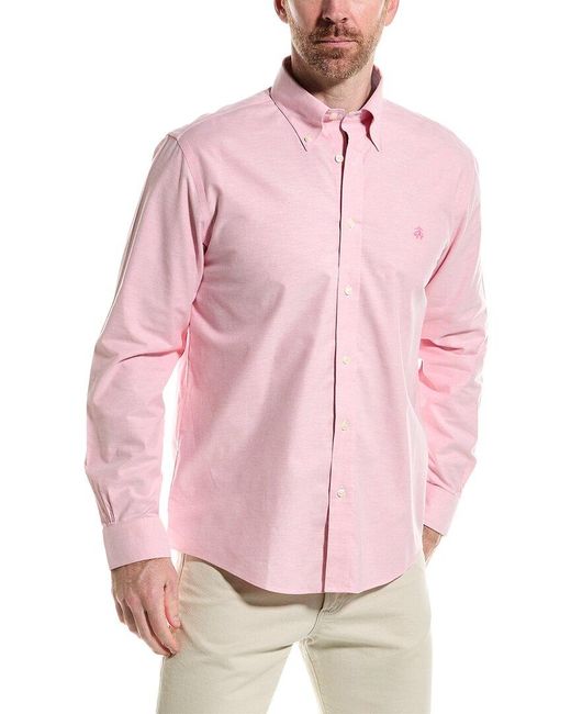Brooks Brothers Pink Solid Regular Fit Woven Shirt for men