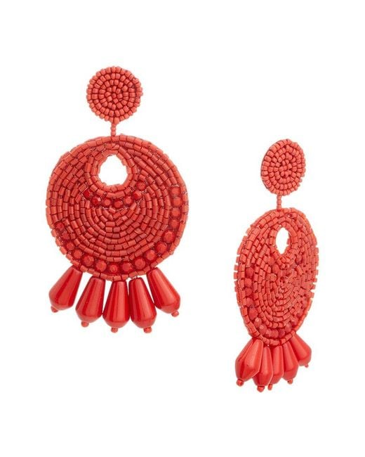 Kenneth Jay Lane Red Dangle Earrings