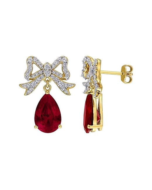 Rina Limor White Plated 9.00 Ct. Tw. Lab-Grown Gemstone Earrings