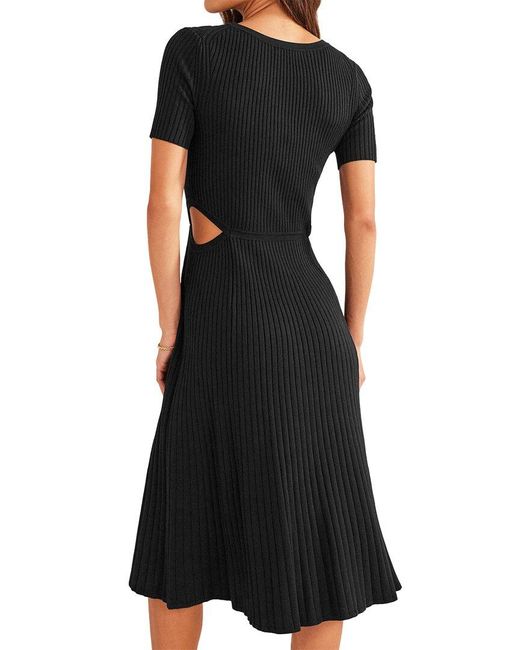 Boden Black Cut Out Knitted Midi Dress