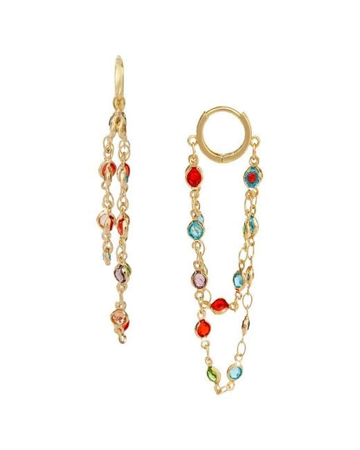 Saachi White Glass Multi Layer Earrings