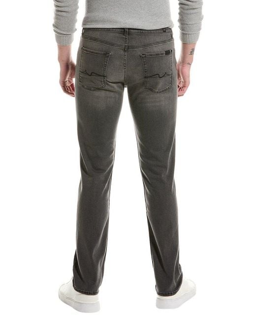 7 For All Mankind Gray Slimmy Manzanillo Slim Straight Jean for men