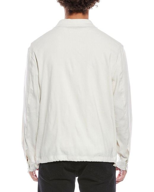 Boss White Carper Zip Linen-Blend Jacket for men