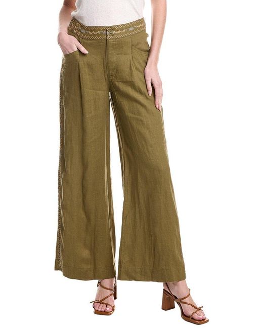 Johnny Was Green Gloria Linen Pant