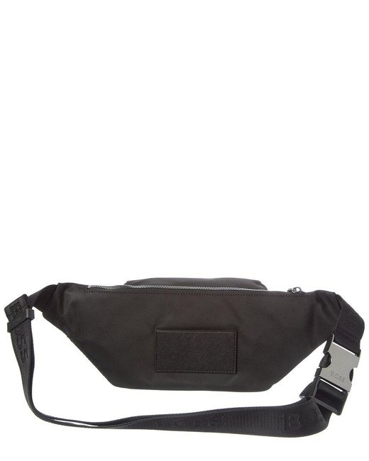 Boss Gray B Icon Flap Canvas Bumbag for men