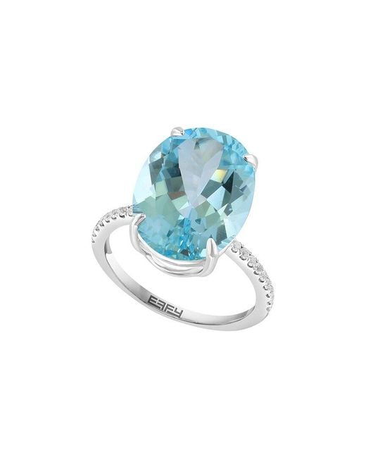 Effy Fine Jewelry Blue 12.00 Ct. Tw. Sky Topaz, Sapphire Ring