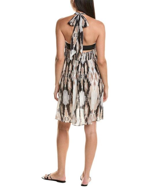 Natori White Ibiza Halter Mini Dress