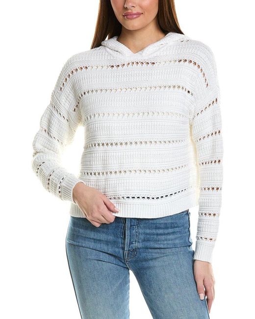 Autumn Cashmere White Pointelle Hoodie