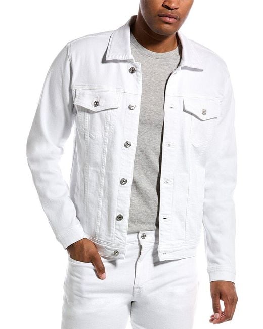7 For All Mankind Trucker Jacket in White for Men | Lyst Canada