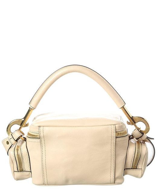 Chloé Natural Marcie Small Leather Shoulder Bag