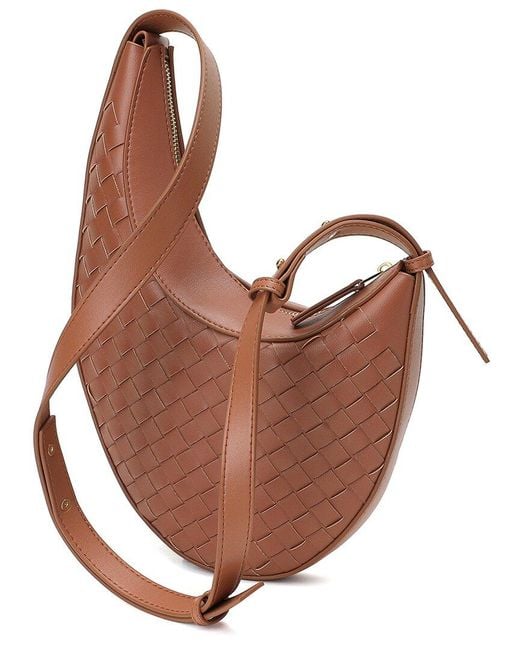 Tiffany & Fred Paris Brown Quilted & Studded Smooth Leather Hobo Bag