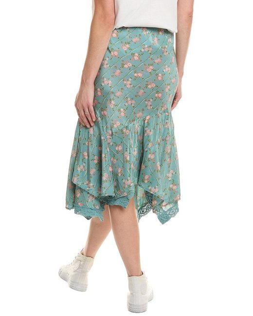 Free People Green Bali Sweet Escape Skirt