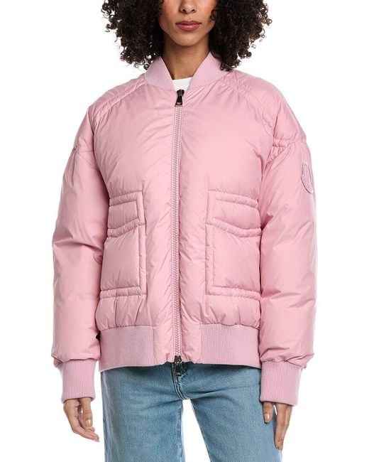 Moncler Pink Jucar Down Bomber Jacket