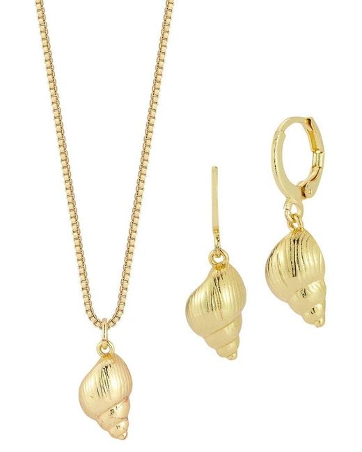 Sphera Milano Metallic Plated Necklace/Earring Set