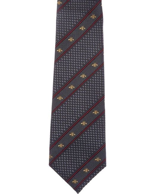 Gucci Blue Bees Silk Tie for men