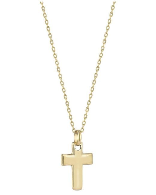 Italian Gold Metallic 14K Cross Pendant Necklace