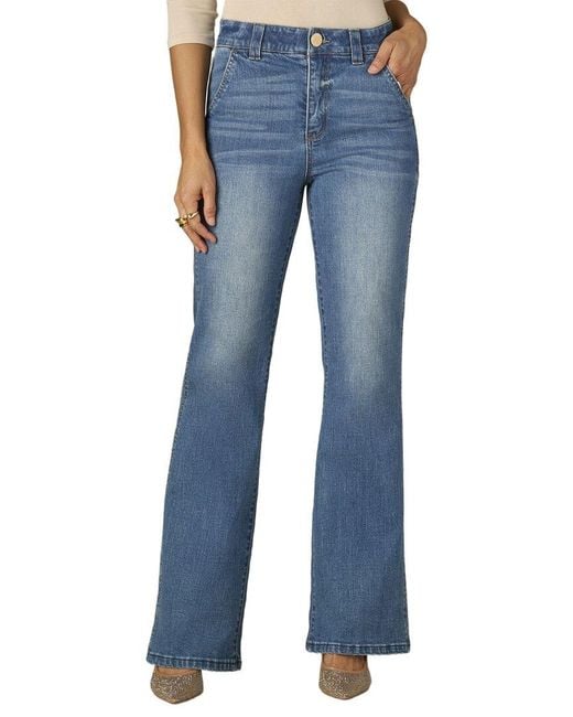 Wit & Wisdom Blue Mid Skyrise Double Side Seam Trouser Detail Boot Jean