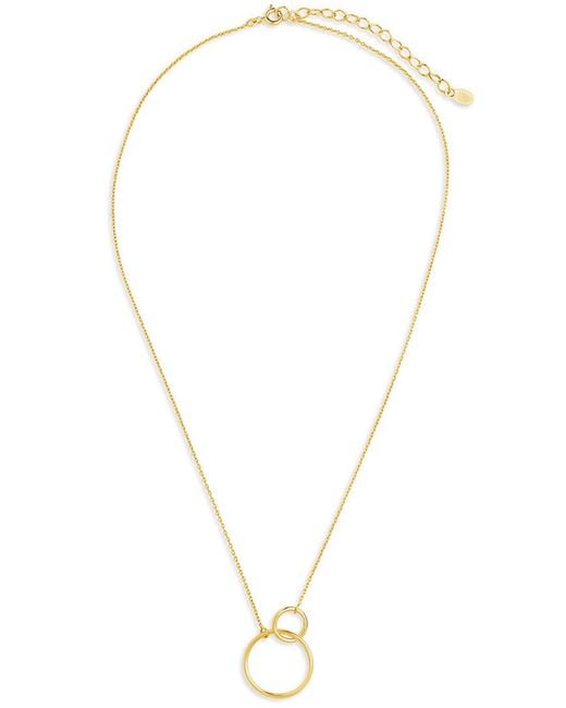 Sterling Forever Metallic 14k Over Silver Interlocking Circle Pendant Necklace
