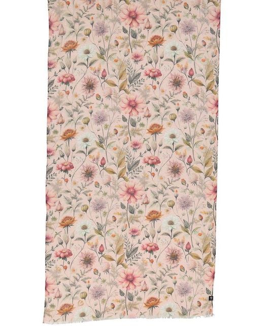 V. Fraas Pink Vintage Floral Scarf