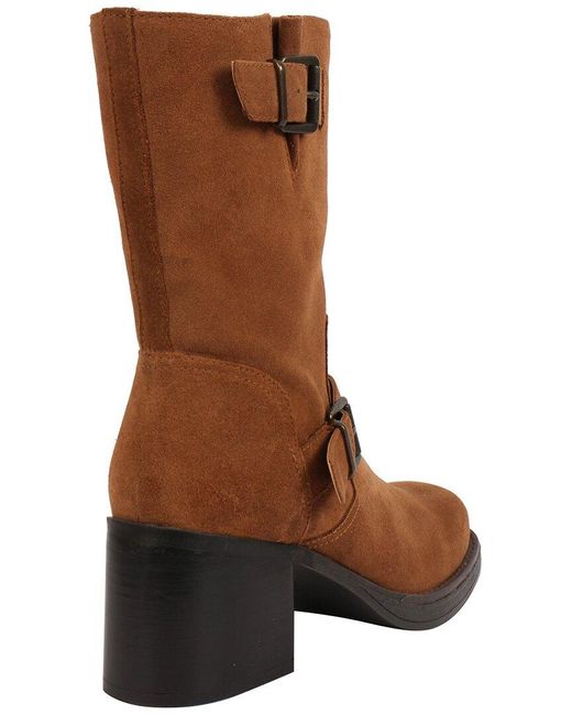 Kenneth Cole Brown Janice Leather Solid Mid-Calf Boots
