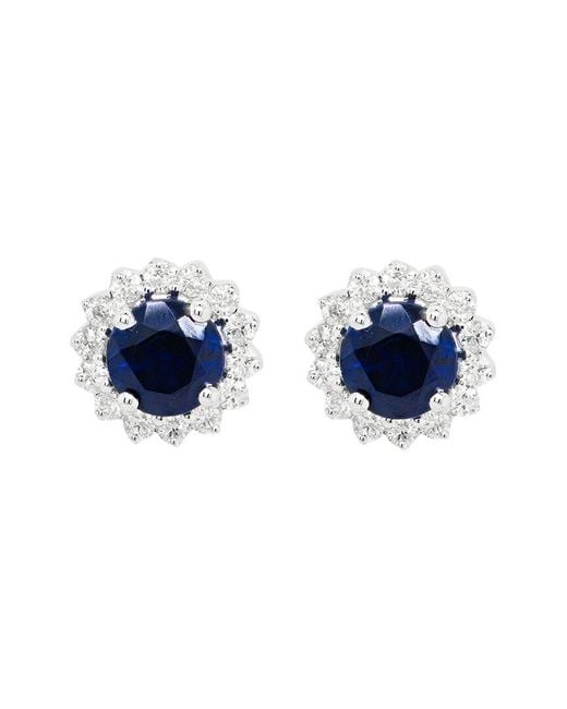 Diana M Blue 14k 0.16 Ct. Tw. Diamond Earrings