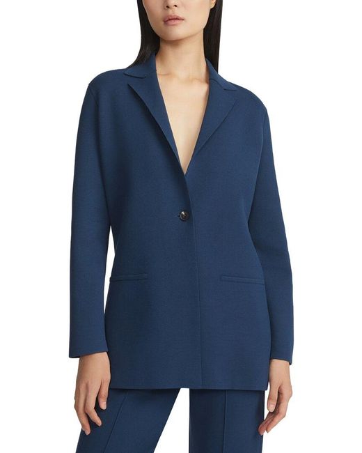 Lafayette 148 New York Blue Plus Knit Blazer