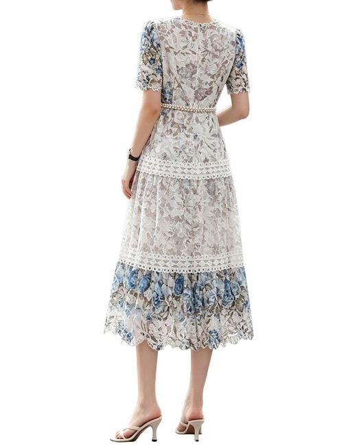 BRC By BURRYCO Blue Silk-Blend Midi Dress