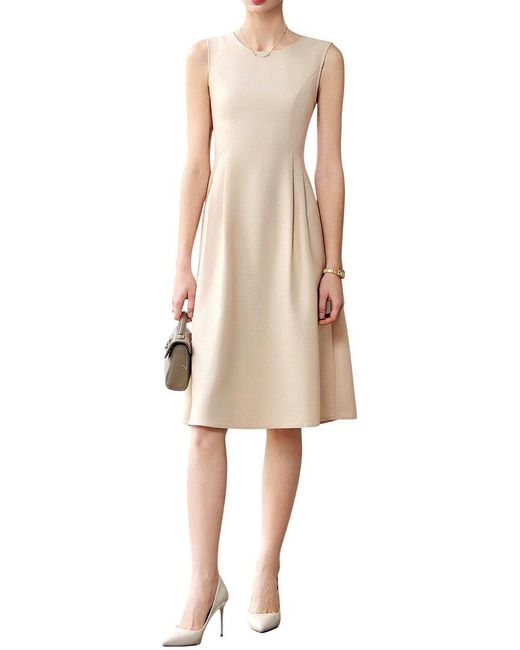 Bossy Chic Natural Midi Dress