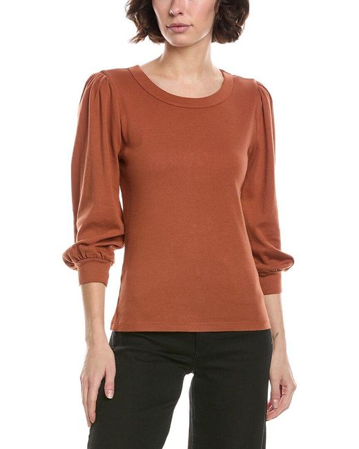 Michael Stars Red Juniper Puff Sleeve T-Shirt