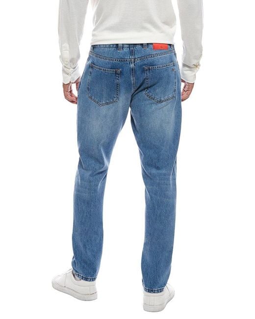 Isaia Blue Carrot Fit Denim for men