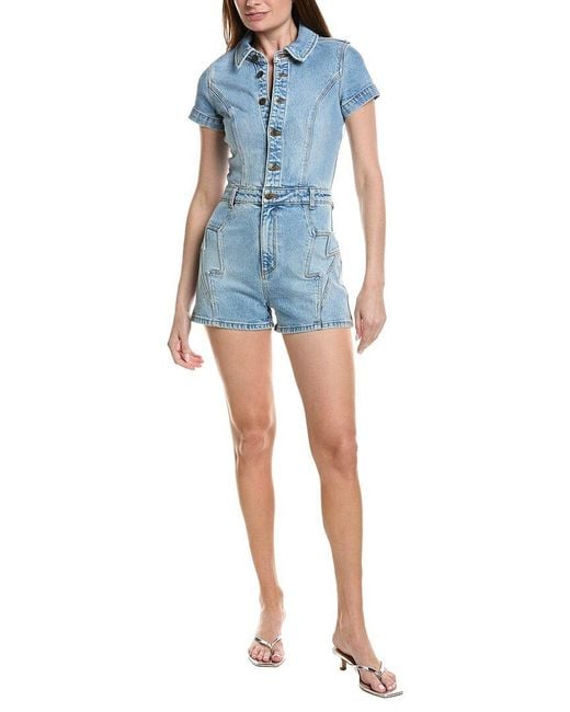 Rolla's Blue Lightening Romper Sailor Jumpsuit Jean