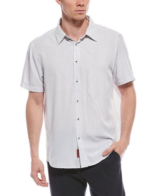 Report Collection White Geo Print Shirt for men