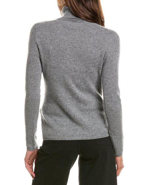 InCashmere Gray Basic Turtleneck 100% Cashmere Sweater