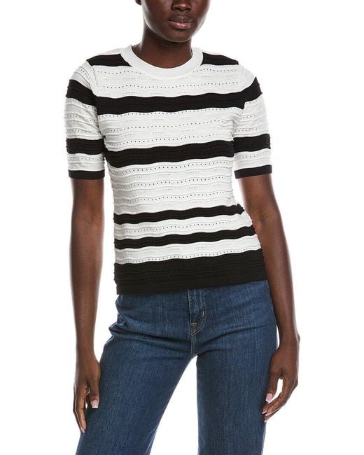 Nanette Lepore Blue Pointelle Top