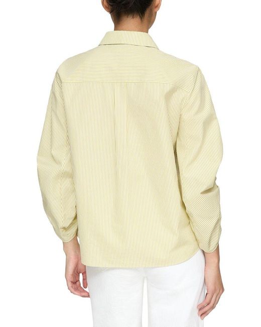 Lafayette 148 New York Yellow Ruched Sleeve Shirt