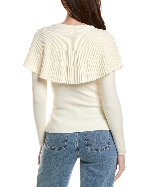 Beulah London White Wool-Blend Sweater