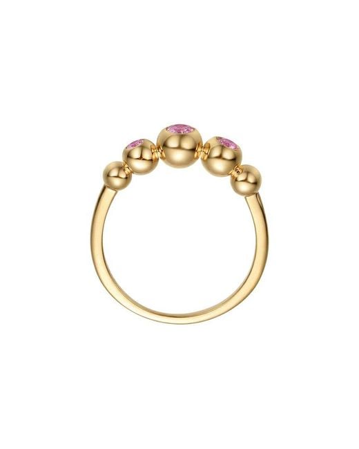 Genevive Jewelry White Rachel Glauber 14K Plated Cz Three Stone Ring