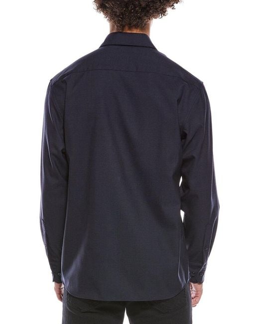 Eterna Blue Wool Shirt for men
