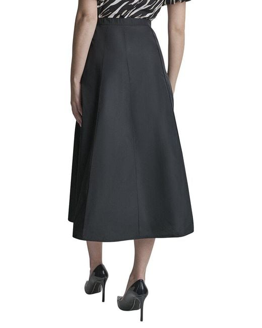DKNY Black Taffeta Seamed Skirt