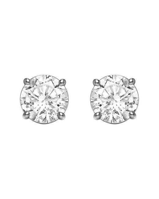 Lab Grown Diamonds Metallic 14K 4.00 Ct. Tw. Lab-Grown Diamond 4 Prong Stud Earrings
