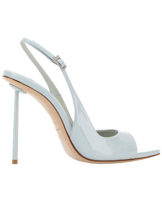 Le Silla White Chanel Bella Patent Sandal