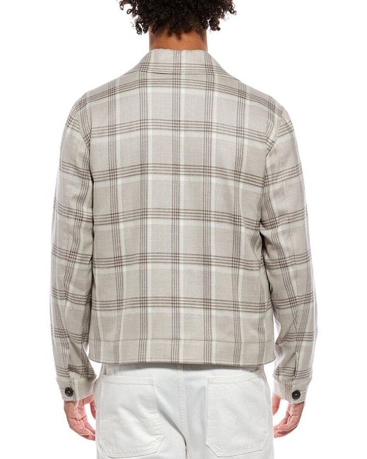 Isaia Gray Portofino Wool, Silk & Linen-Blend Jacket for men